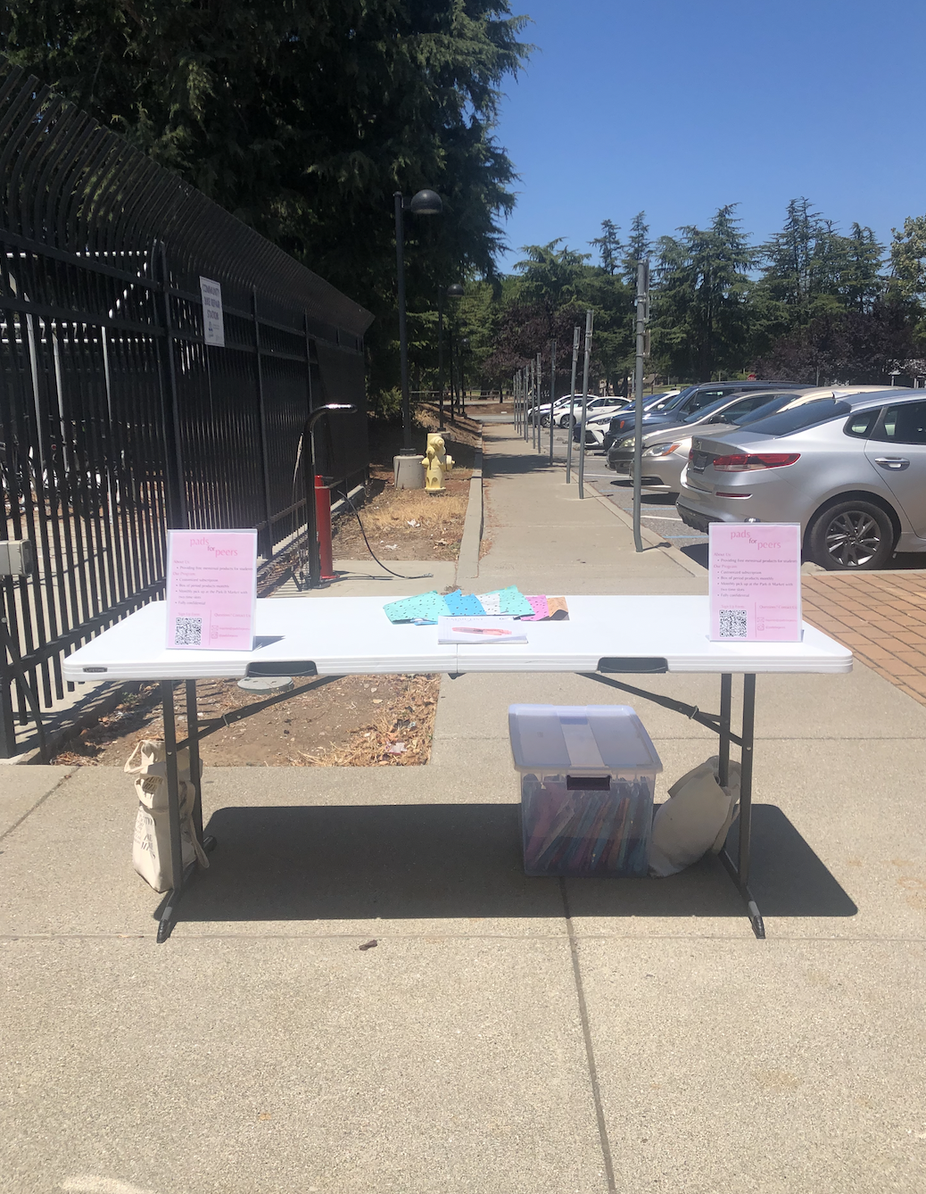 Event table setup for outreach
