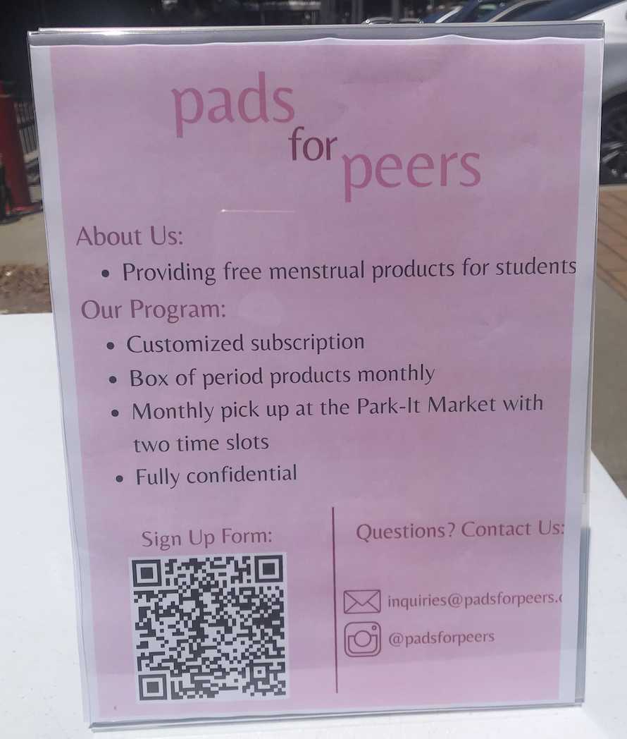 Pads for Peers program information flyer